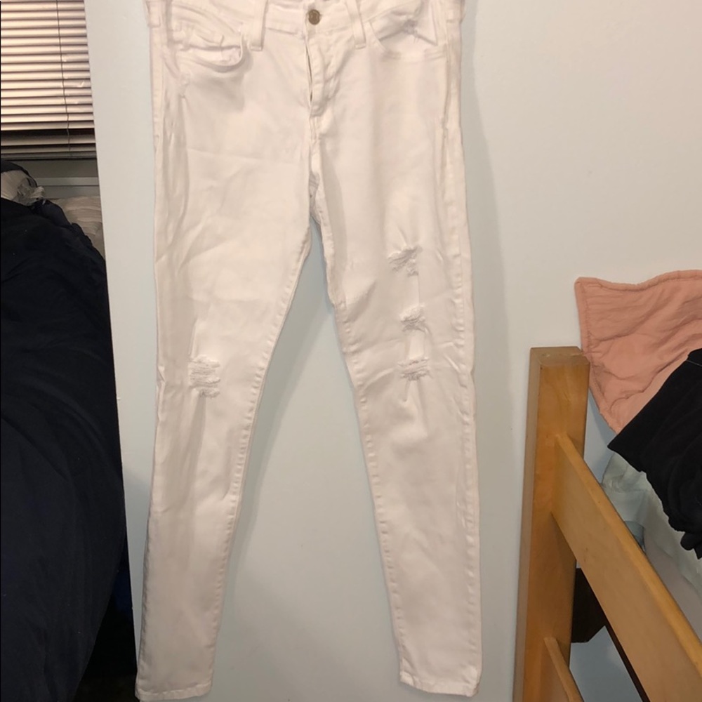 Flying Monkey white distressed denim jeans